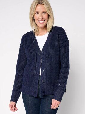 Studio Park x Amy Stran Button Front Sparklin' Cardigan, Sz XL a676778